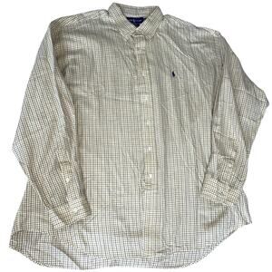 Ralph Lauren Blake Shirt Men's XXL Yellow Plaid Button Down Long Sleeve Preppy